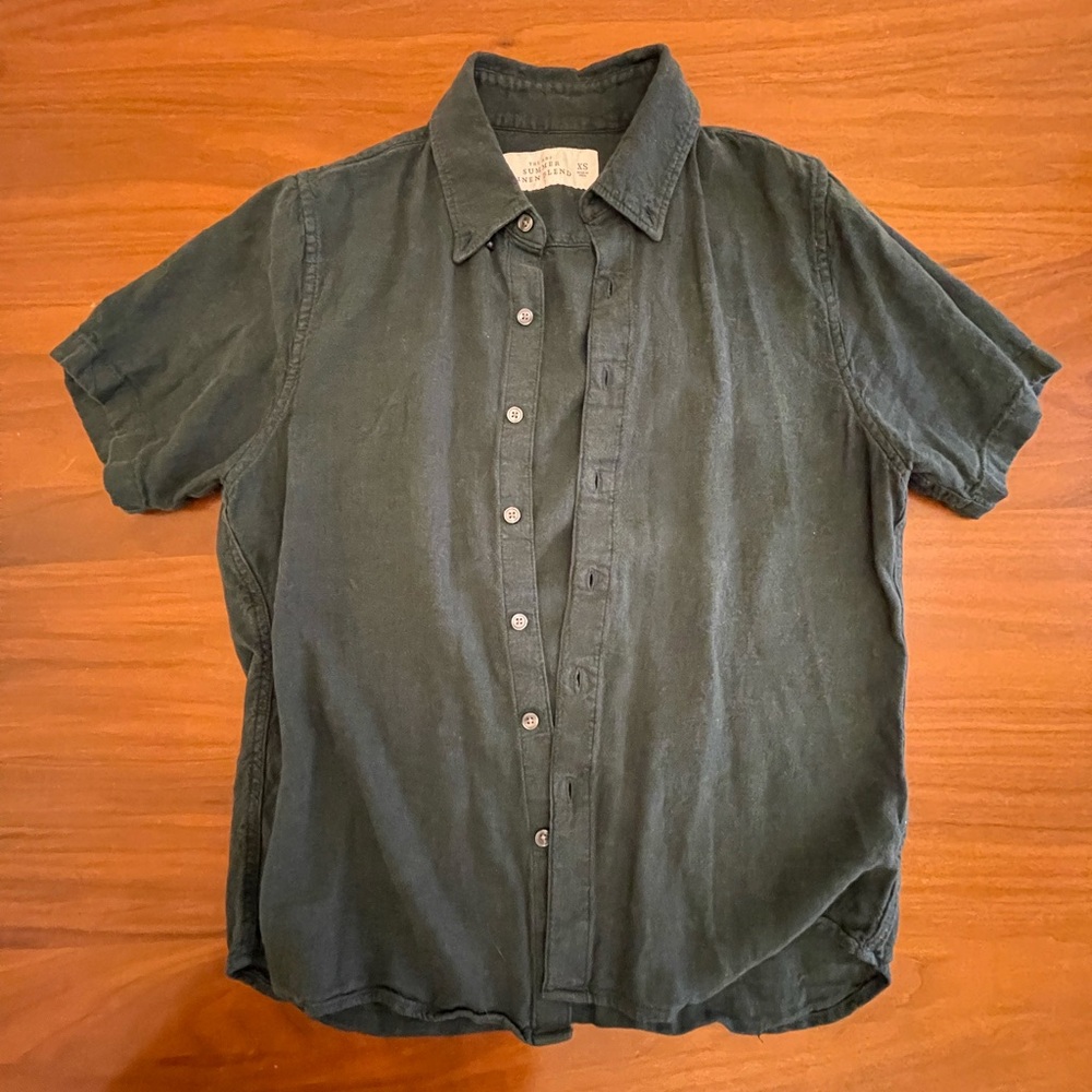 Abercrombie & Fitch Summer Linen Blend Button Down T Shirt
